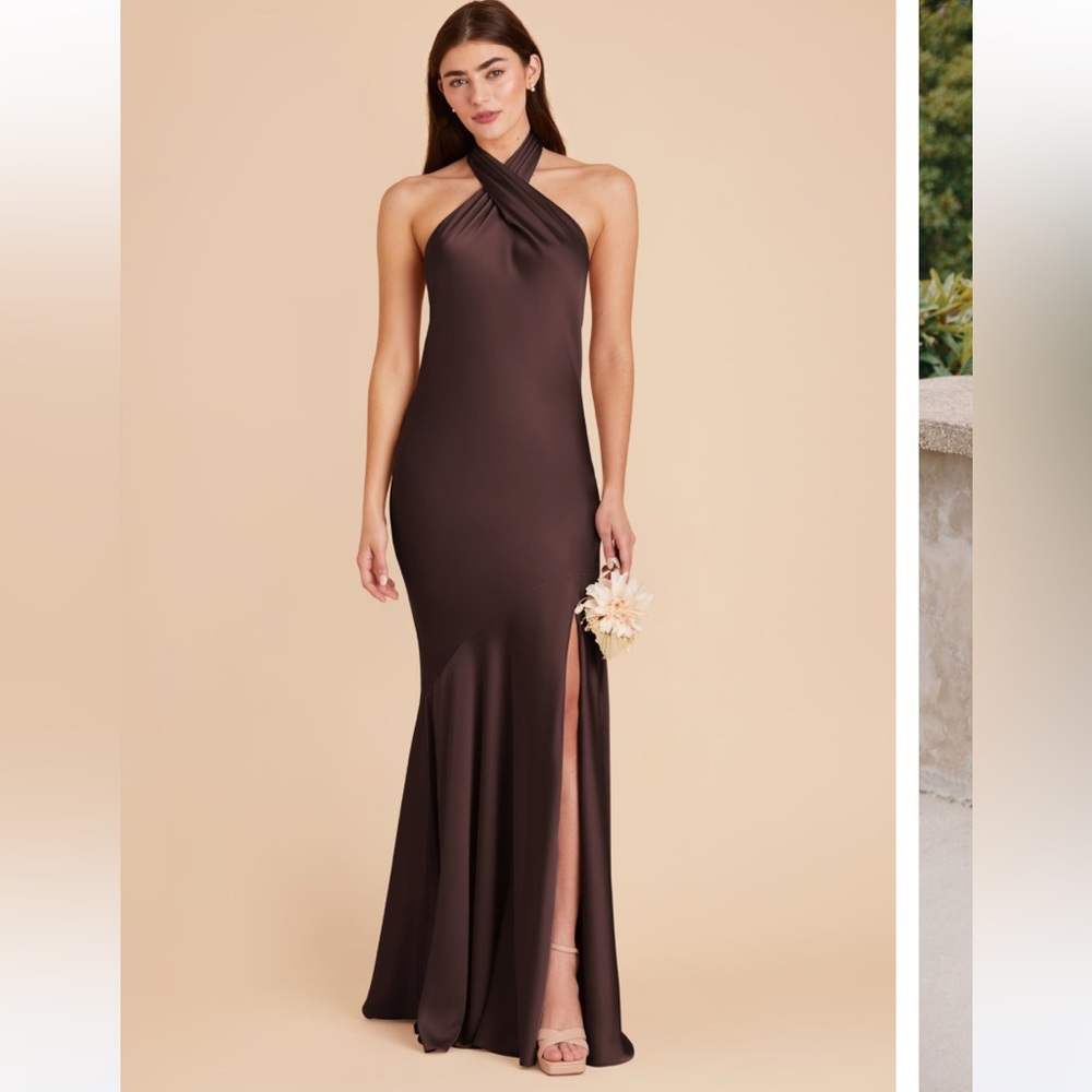 Birdy Grey Espresso brow Halter Maxi Dress